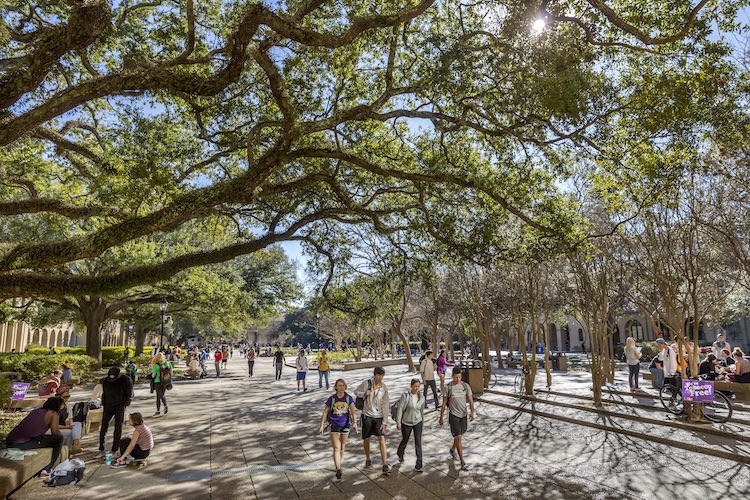 students walking