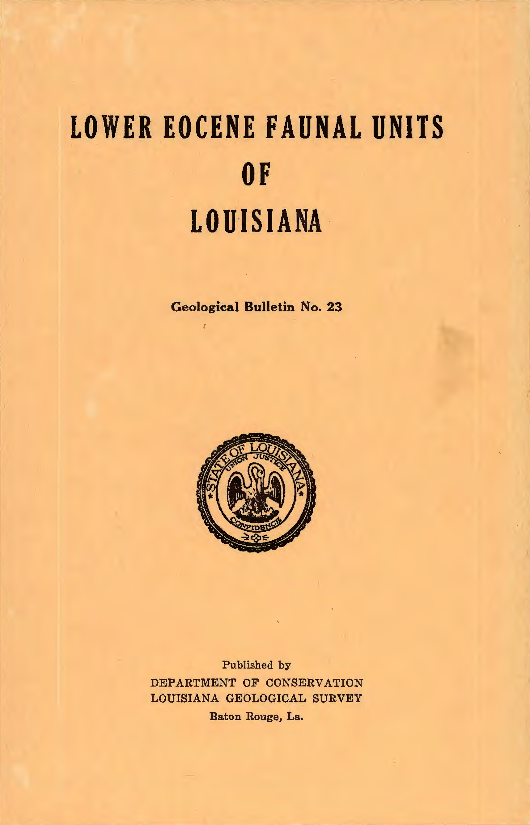Lower Eocene Faunal Units of Louisiana