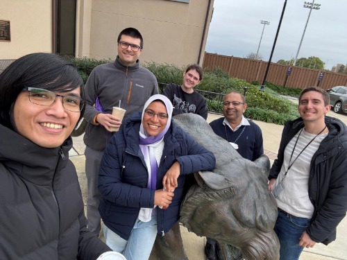 Rabab with tiger and students